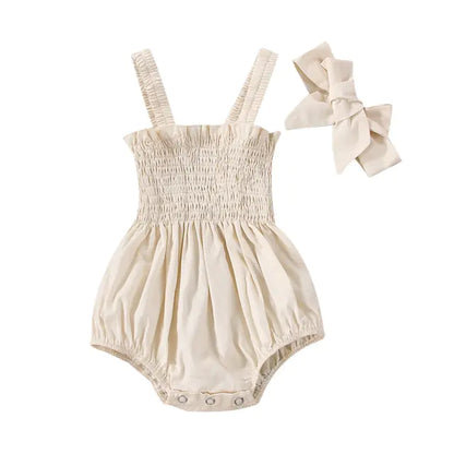 Infant Baby Girls Summer Elastic Jumpsuit Rompers