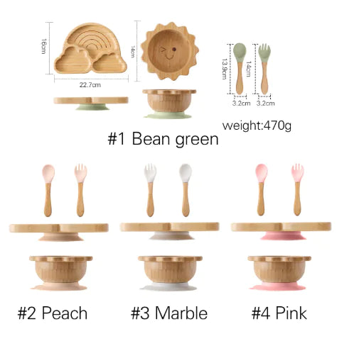 Nordic Style Baby Bamboo Tableware